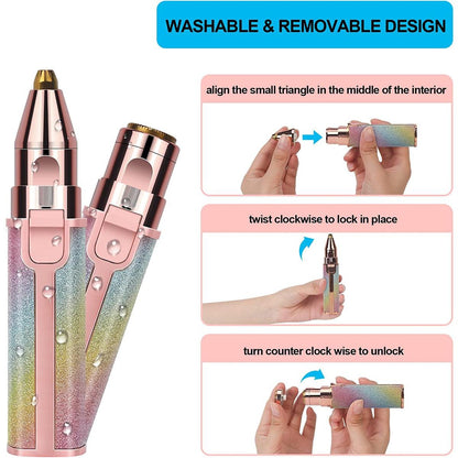 2-in-1 Eyebrow Trimmer & Facial Hair Remover | Painless Brow Shaver
