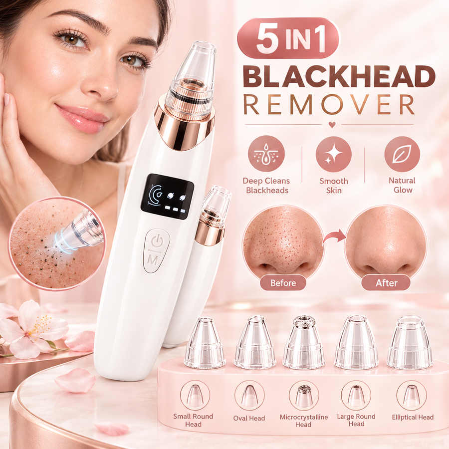 5 in 1 Electric Blackhead Acne Oil Remover Vacuum Suction Face Pore Cleaner Machine