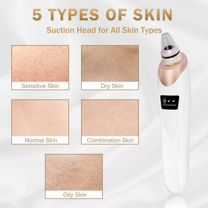 5 in 1 Electric Blackhead Acne Oil Remover Vacuum Suction Face Pore Cleaner Machine
