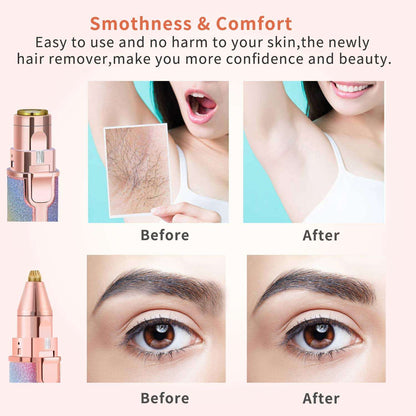 2-in-1 Eyebrow Trimmer & Facial Hair Remover | Painless Brow Shaver